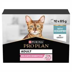 PRO PLAN Delicate Digestion Adult Wet Cat Food in Gravy - Ocean Fish - 10x85g Pouches